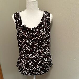 NEW Calvin Klein Black Maroon White Blouse - Large